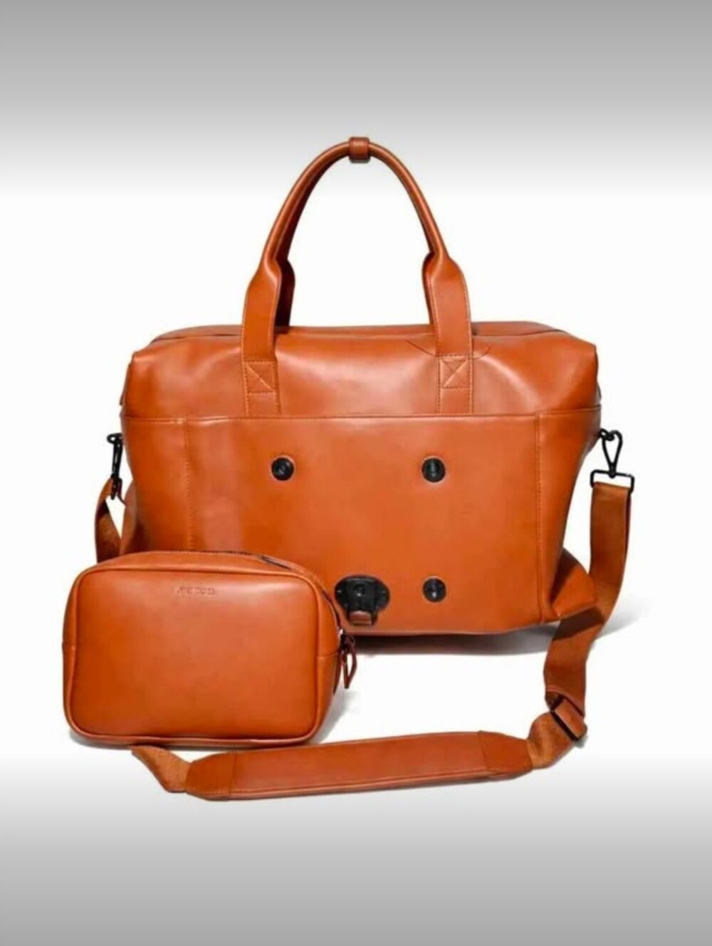 Monos Metro Duffel with QuickSnap Metro Kit - Saddle Tan Vegan Leather